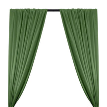 Silk Linen Matka Rod Pocket Curtains - Emerald