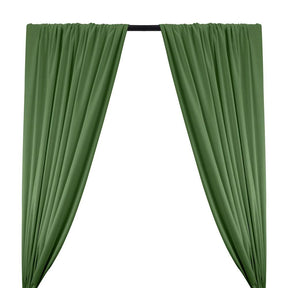 Silk Linen Matka Rod Pocket Curtains - Emerald