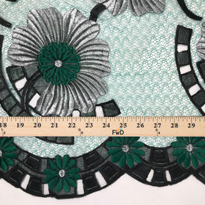 Emerald Sunflower Patch Embroidered Chemical Lace