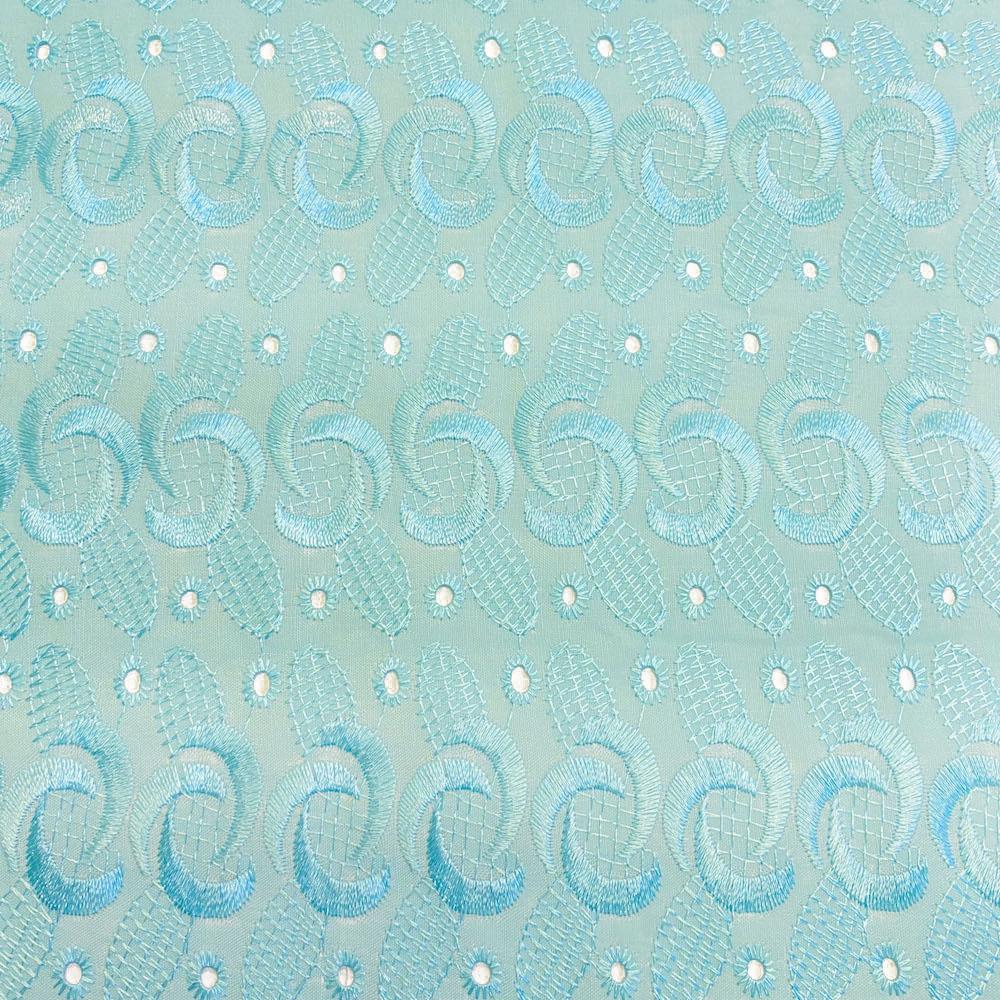 Eyelet Spiral Embroidery Fabric SV571108 Aqua 1