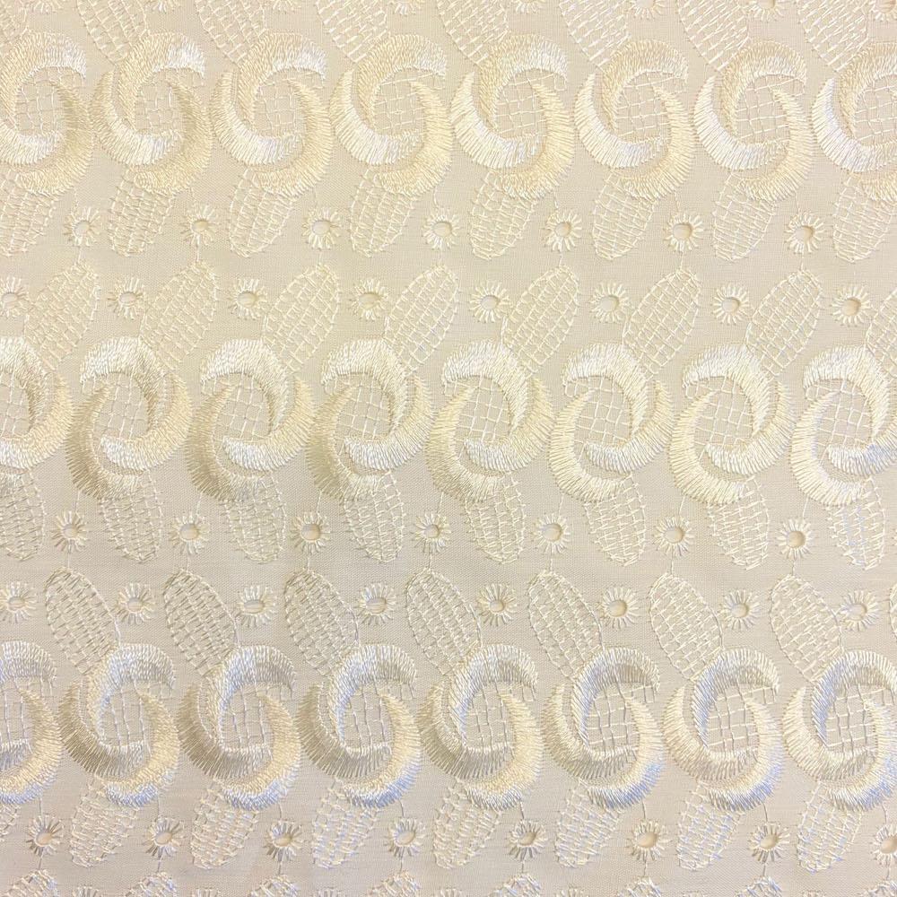 Eyelet Fabric by the Yard, 100% Cotton Lace Fabric, off White