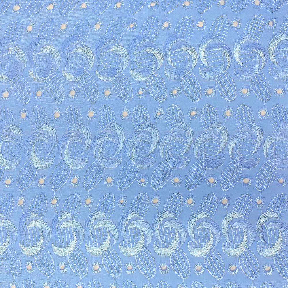 Eyelet Spiral Embroidery Fabric SV575056 Steel Blue 1