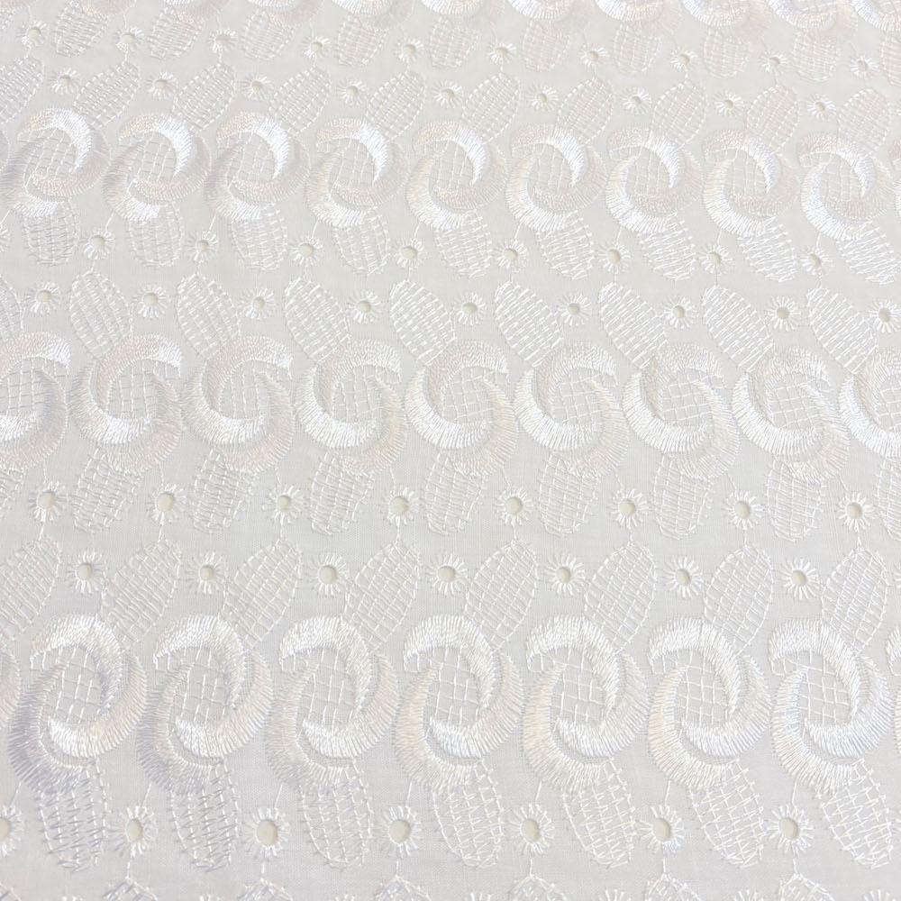Eyelet Spiral Embroidery Fabric SV571097 White 1