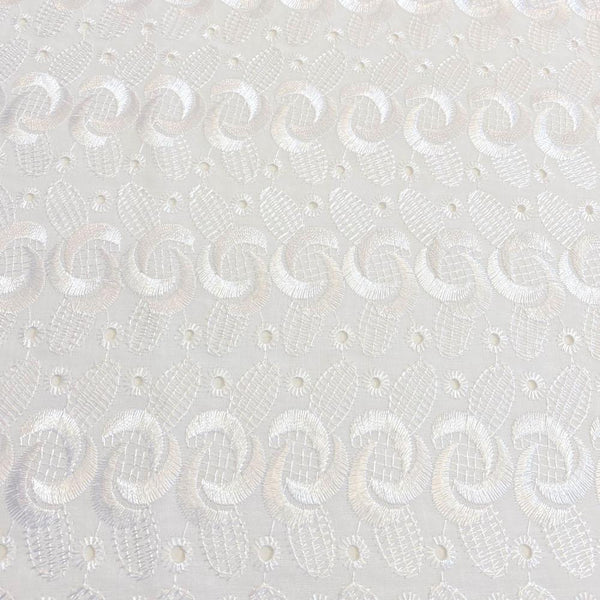 Eyelet Spiral Embroidery Fabric SV571097 White 1