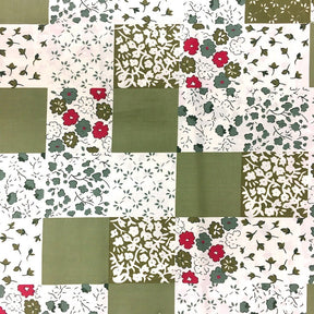 Flower Boxes Patch Sage Print Sheeting Fabric
