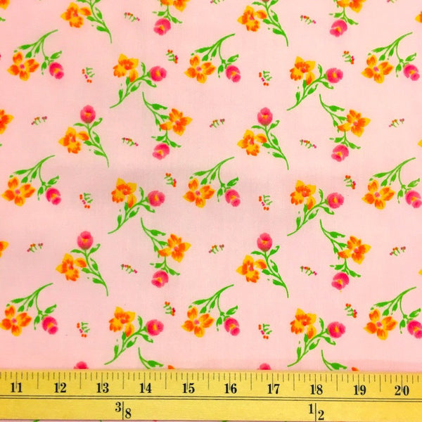 Freesia Pink Print Broadcloth Fabric