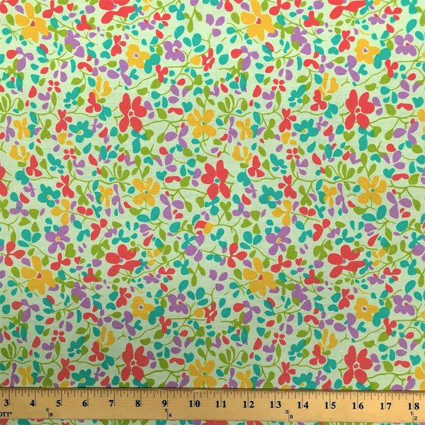 Fresca Green Print Broadcloth Fabric