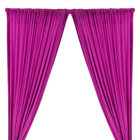 All-Over Micro Sequins Starlight On Stretch Mesh Rod Pocket Curtains - Fuchsia