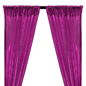 American Trans Knit Sequins Rod Pocket Curtains - Fuchsia