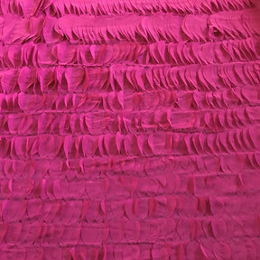 Fuchsia Leaf Ruffle Chiffon Fabric