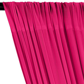 Power Mesh Rod Pocket Curtains - Fuchsia