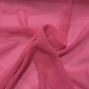 Silk Georgette Chiffon Rod Pocket Curtains - Fuchsia