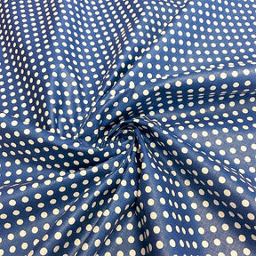 Royal Blue Polka Dot Printed Cotton Fabric