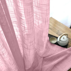 Gasa Sheer Voile Rod Pocket Curtains - Pale Pink