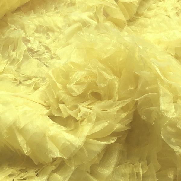 Gold Ruffle Organza Fabric