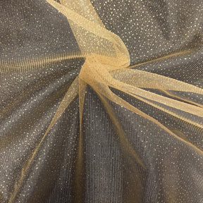 Shimmer Twinkles Black Glitter Tulle Mesh Fabric - OneYard