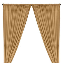 All-Over Micro Sequins Starlight On Stretch Mesh Rod Pocket Curtains - Gold