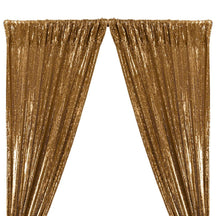 All-Over Sequins Mermaid Scale on Stretch Mesh Rod Pocket Curtains - Gold
