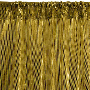 American Trans Knit Sequins Rod Pocket Curtains - Gold on Gold
