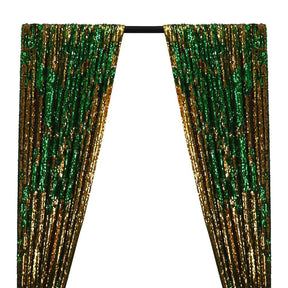 Two-Sided Reversible Sequins Rod Pocket Curtains (All Colors Available) - Gold / Kelly Green
