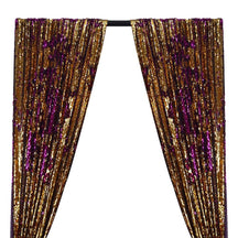 Two-Sided Reversible Sequins Rod Pocket Curtains - Gold / Purple