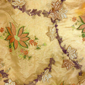 Gold Blossom Floral Patch Double Layer Organza