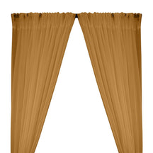 Crushed Sheer Voile Rod Pocket Curtains - Gold