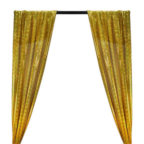 Hologram 8mm Square Sequins Rod Pocket Curtains -  Gold