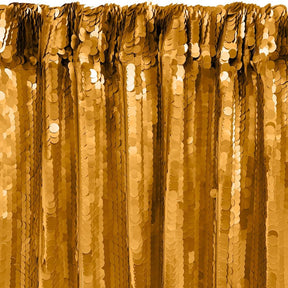 Paillette Circle Sequins Rod Pocket Curtains - Gold