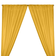 Poly China Silk Lining Rod Pocket Curtains - Gold