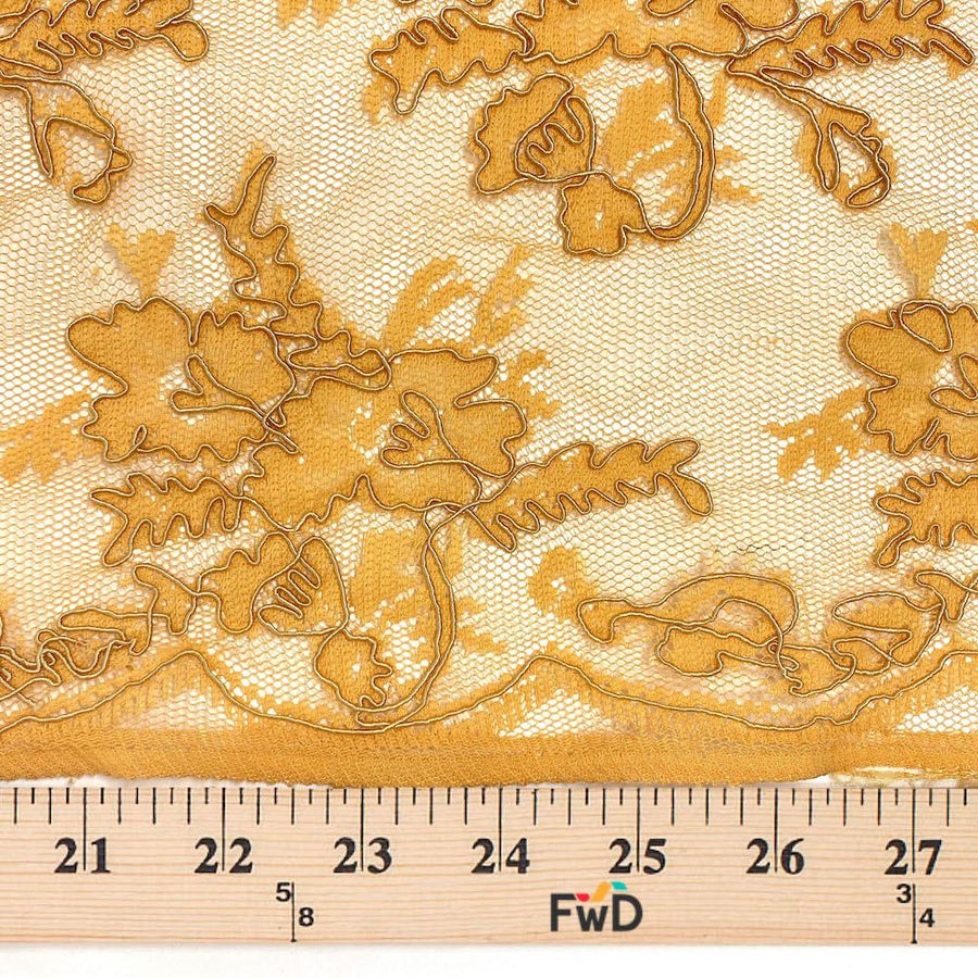 Gold Queen Corded Lace Fabric 52