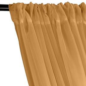 Sheer Voile Rod Pocket Curtains - Gold