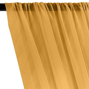 Silk Georgette Chiffon Rod Pocket Curtains - Gold