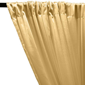 Stretch Charmeuse Satin Rod Pocket Curtains - Gold