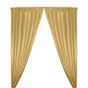 Stretch Charmeuse Satin Rod Pocket Curtains - Gold