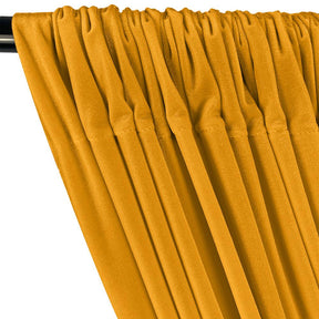 Stretch Velvet Rod Pocket Curtains - Gold