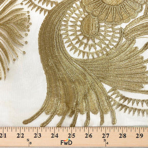 Gold Sunflower Reed Embroidery on Mesh