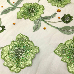 Floral Patch Gem & Sequins Embroidery