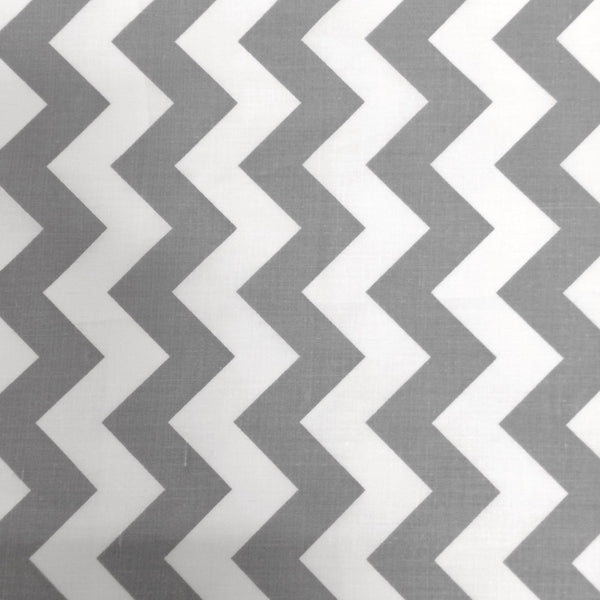 Grey Classic Chevron Printed Cotton Fabric