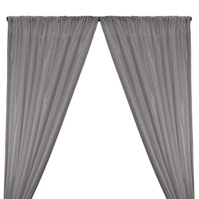 Poly China Silk Lining Rod Pocket Curtains - Grey