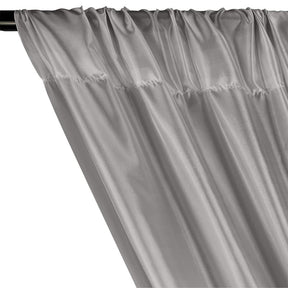 Poly China Silk Lining Rod Pocket Curtains - Grey