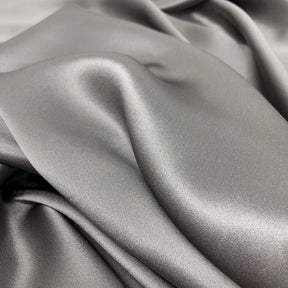 Silk Charmeuse Rod Pocket Curtains - Grey