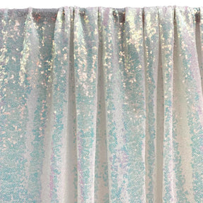 Zigzag Micro Sequins Starlight Rod Pocket Curtains - Hologram White