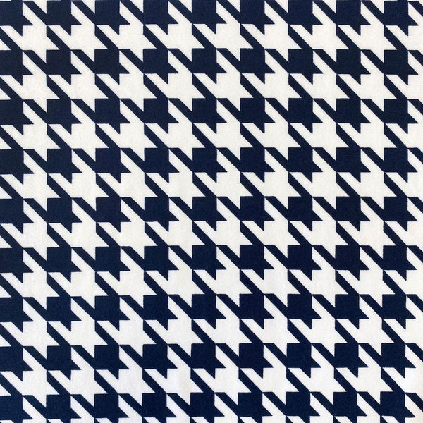 Navy Houndstooth Print DTY Brushed (10-6)
