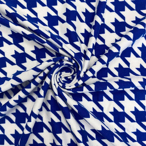 Royal Blue Houndstooth DTY Brushed (10-5) Fabric