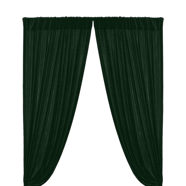 Micro Velvet Rod Pocket Curtains - Hunter Green