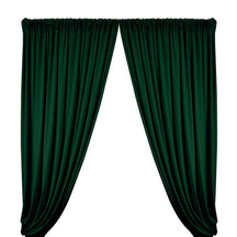 Stretch Velvet Rod Pocket Curtains - Hunter Green