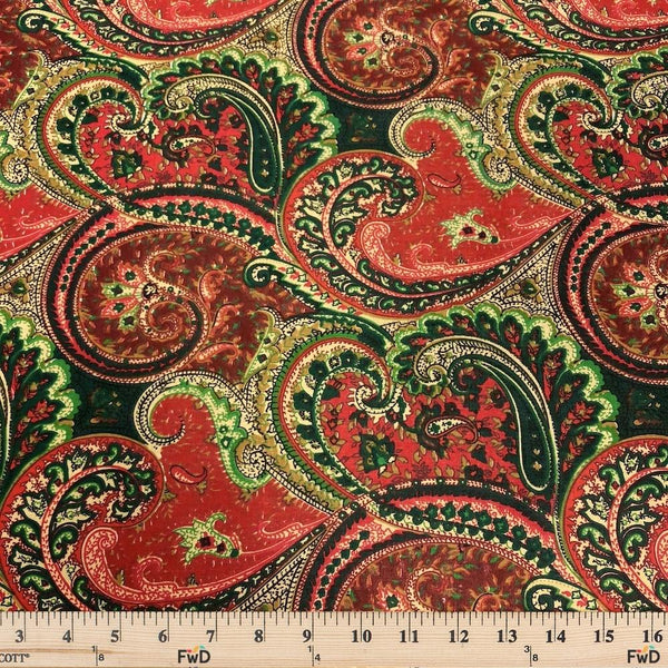 Paisley Red Print Broadcloth