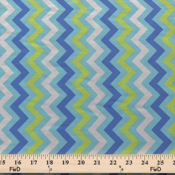 Zigzag Blue Print Broadcloth