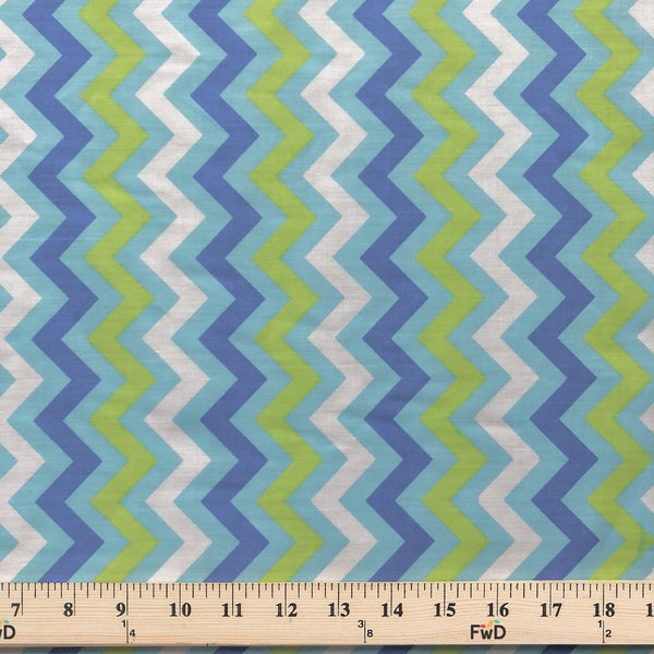 Zigzag Blue Print Broadcloth